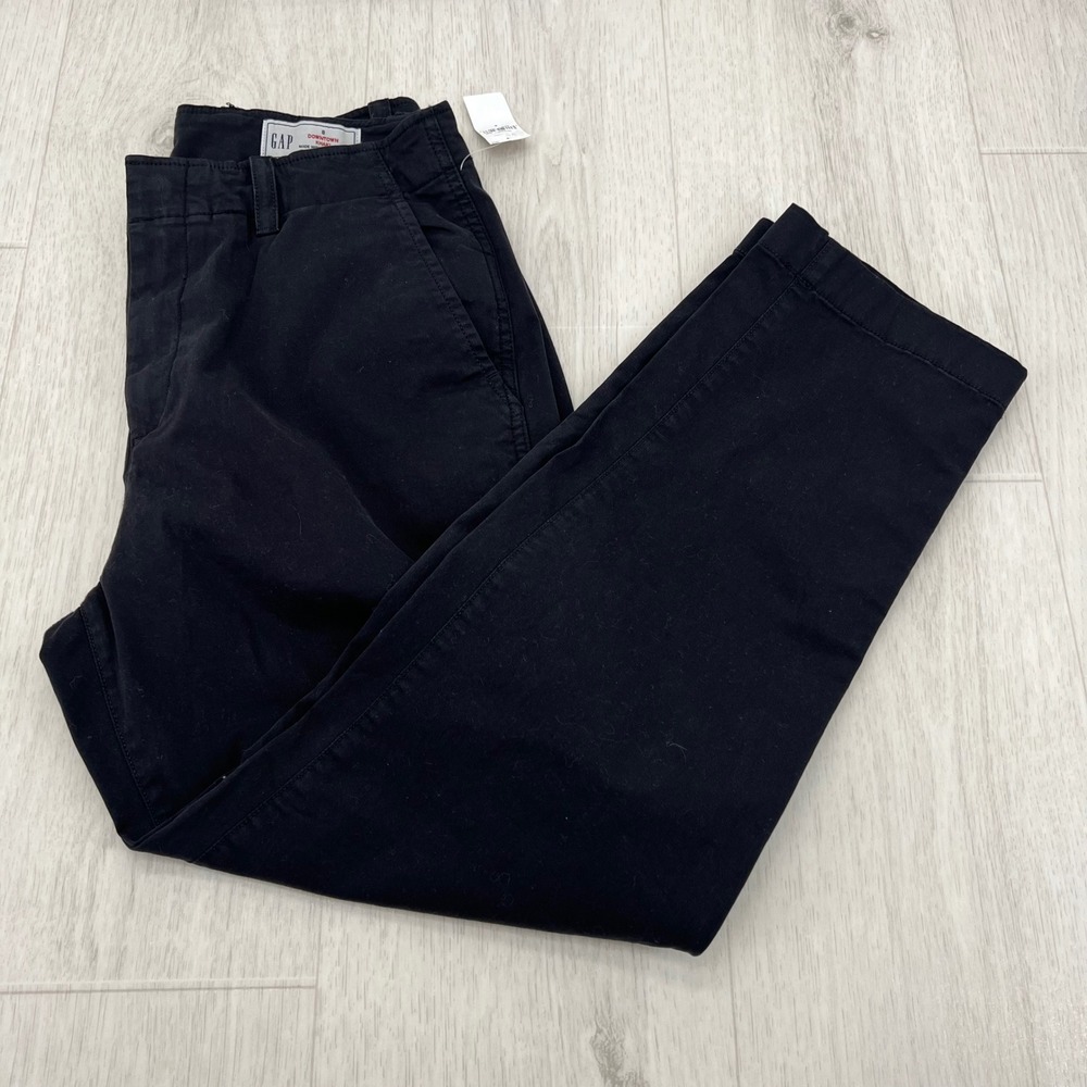 GAP Women's‎ Size 8 Downtown Khaki Pants Black Regenerative Cotton